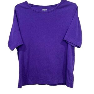 Duluth Trading Company Women’s Tee Short Sleeve Long Tail T Shirt Purple Size 1X